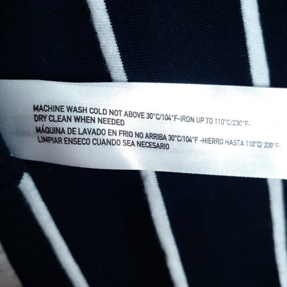 D&F Ricky Singh Mens Shirt L Long Sleeve Stripe Navy White 363 - Picture 5 of 6